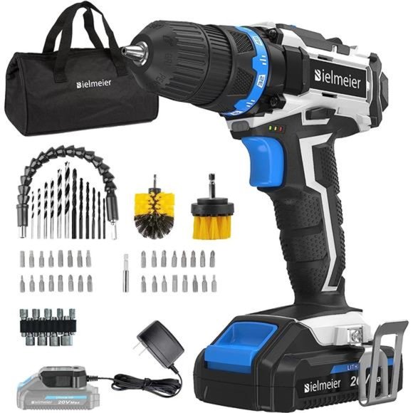 20V MAX Cordless Drill Set, Drill kit with Lithium-Ion and charger,3/8 inches - Picture 1 of 6